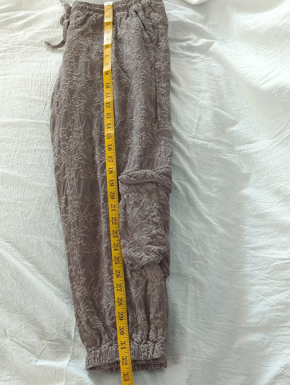 Johnny Was Pete Greta Ramble Cargo Jogger Pants Medium Gray Taupe Boho Utility - Picture 9 of 9